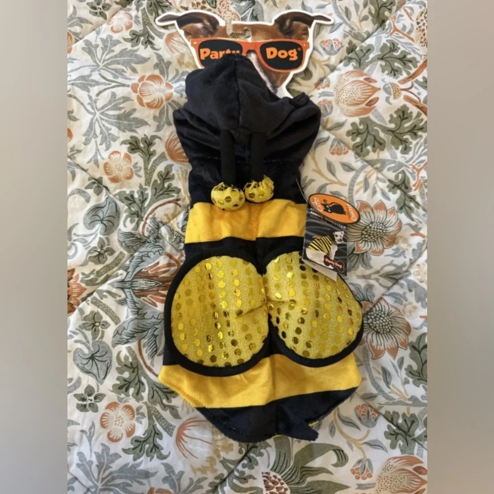 NWT Party Dog Yellow Bumble Bee Dog or Cat Costume Halloween Outfit Size XS/S
